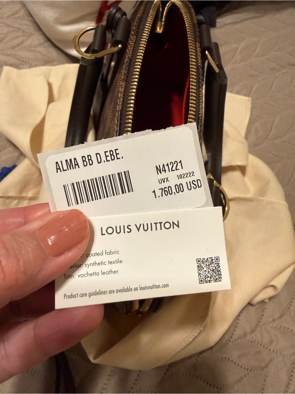 LOUIS VUITTON ALMA BB DAMIER EBENE - Picture 3 of 16
